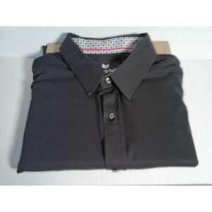Buttercloth Mens 2XL Regular Fit Long Sleeve Button Shirt Black Geometric MC0019
